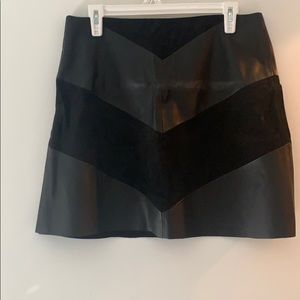 Suede and Leather black skirt